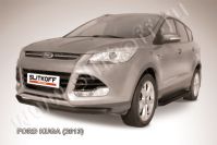 Защита переднего бампера d76 черная Ford Kuga (2012-2016) , Slitkoff, арт. FKG13-002B