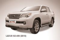 Защита переднего бампера d57+d57+d42 тройная черная Lexus GX-460 (2009-2013) , Slitkoff, арт. LGX011B