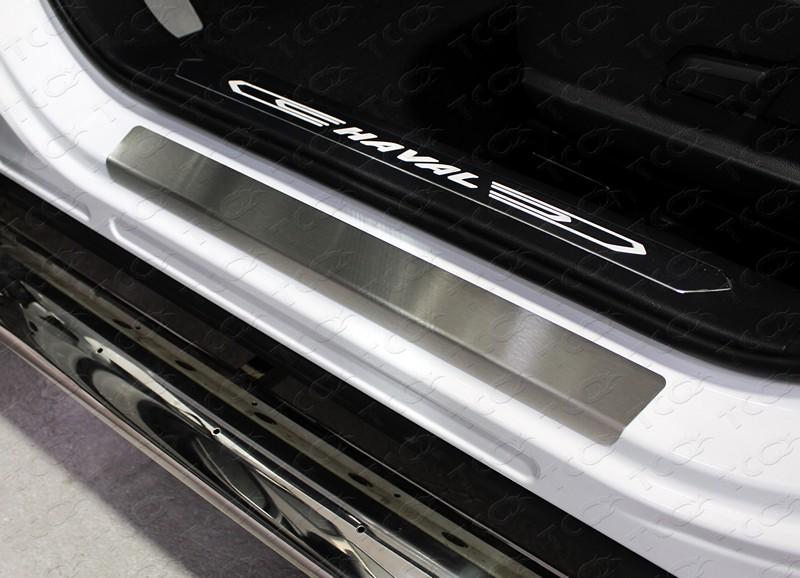 Накладки на пороги (лист шлифованный) 4шт для автомобиля HAVAL F7 2019- (1,5 л., 4WD) TCC Тюнинг арт. HAVF719-09