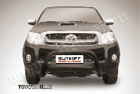 Кенгурятник d76 низкий черный Toyota Hilux (2004-2011) , Slitkoff, арт. THL002B