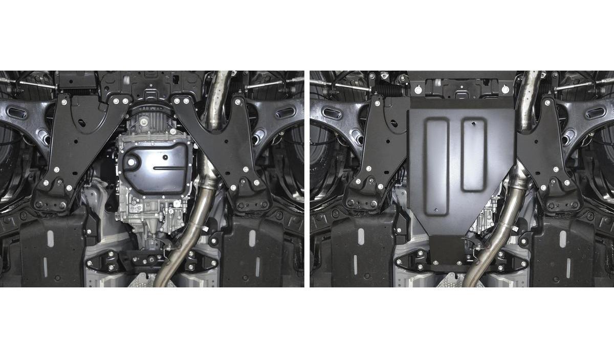 Защита КПП Rival для Subaru Forester V 4WD 2018-н.в., сталь 1.8 мм, с крепежом, штампованная, 111.5435.1