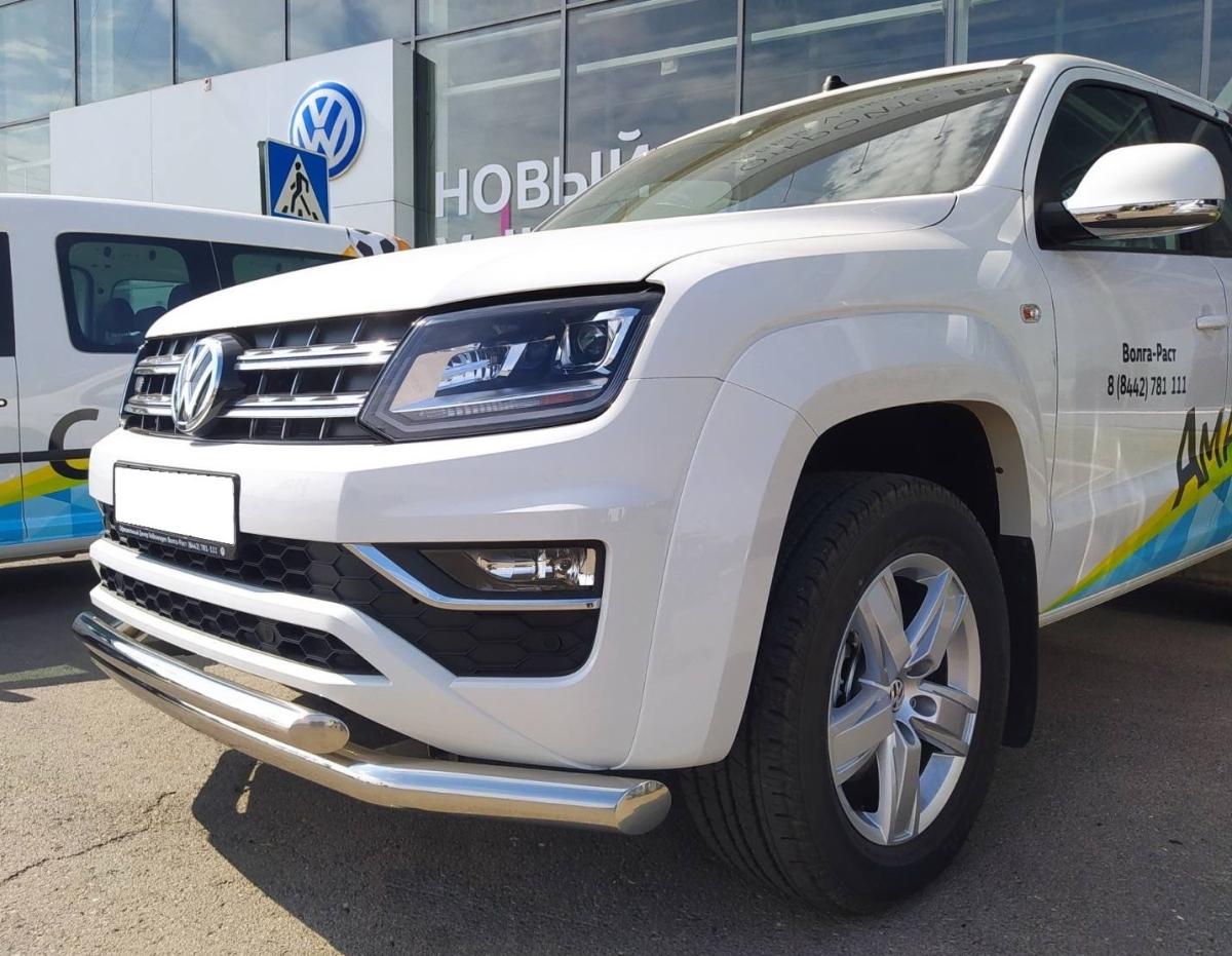 Защита переднего бампера двойная для автомобиля Volkswagen Amarok арт. VWA.16.04