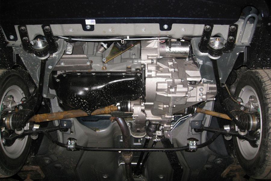 Защита картера и КПП Alfeco для Kalina 2005 (алюминий 4 мм), 28.07