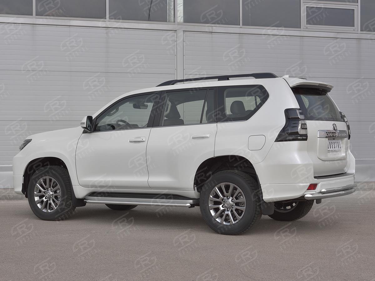 Защита заднего бампера d57 дуга d42 дуга для автомобиля Toyota Land Cruiser Prado 150 Style 2019, Slitkoff LCPZ-003304