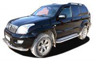 Пороги с накладным листом d76 для Toyota Land Cruiser Prado 120, TLCP120.03.43, Россия