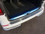 Накладка на задний бампер (лист шлифованный с надписью Multivan) для автомобиля Volkswagen Multivan (T6) 2015-