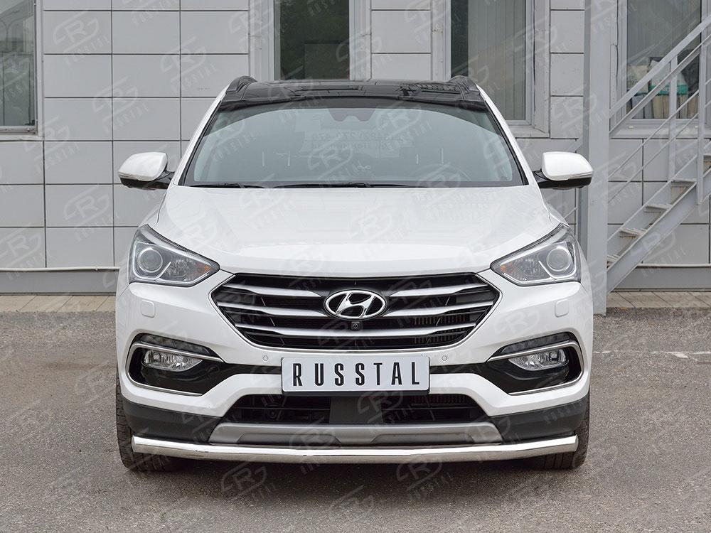 Защита переднего бампера d57 для Hyundai Santa Fe 2015, Slitkoff HSFPZ-002442