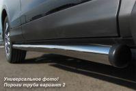 Пороги труба d76 с накладками вариант 2 для Mitsubishi Outlander 2015, Руссталь MOT-0021082