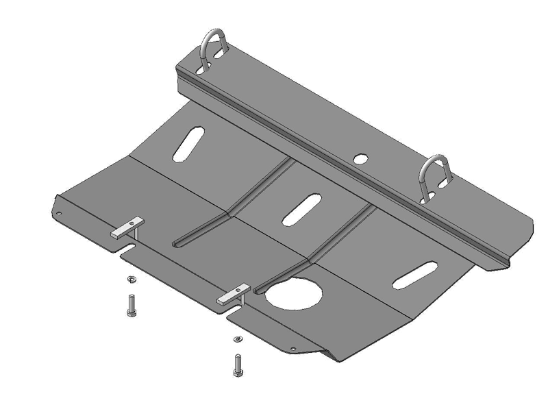 Защита стальная Мотодор (Двигатель), 2 мм, Сталь для Volkswagen Passat B5 1996-2000 арт. 02703