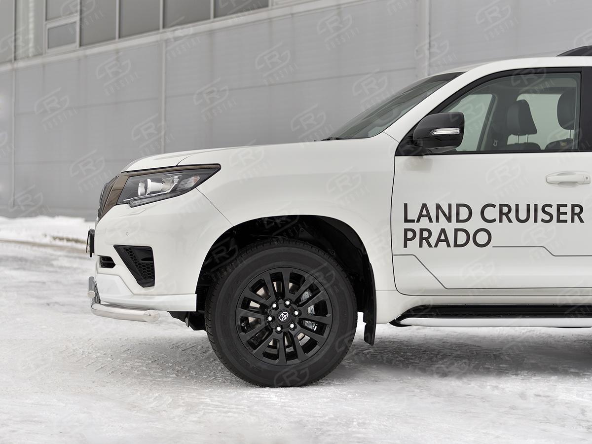 TOYOTA LC PRADO 150 BLACK ONYX 2020- Защита переднего бампера d57 секции-d42 дуга LCPZ-003546