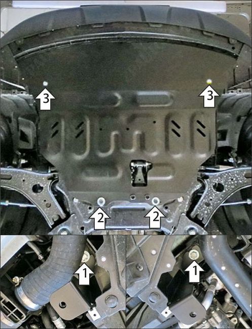Защита АвтоСтандарт (Двигатель, Коробка переключения передач), 1,5 мм,  для BAIC X35  2019- арт. 58501