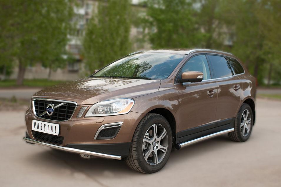Пороги труба d57 вариант 2 для Volvo XC60, Slitkoff VXCT-0020782