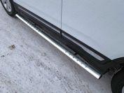 Пороги овальные с проступью 75х42 мм для автомобиля Chery Tiggo 5 2014-, TCC Тюнинг CHERTIG514-11