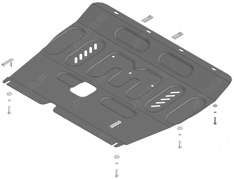 Защита стальная Мотодор (Двигатель, Коробка переключения передач), 2 мм,  Mitsubishi Outlander IV  2022-2024 арт. 71305