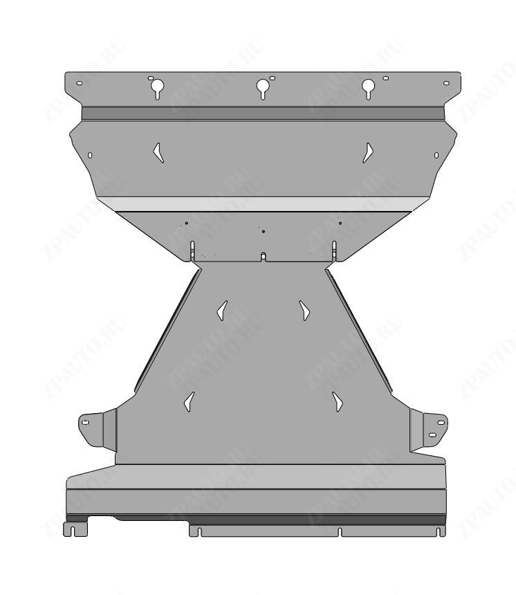 12.10ABC ЗАЩИТА ДВС И КПП MAZDA CX60 ГИБРИД (2022-) ИЗ 2-Х ЧАСТЕЙ (АЛЮМИНИЙ 4ММ)