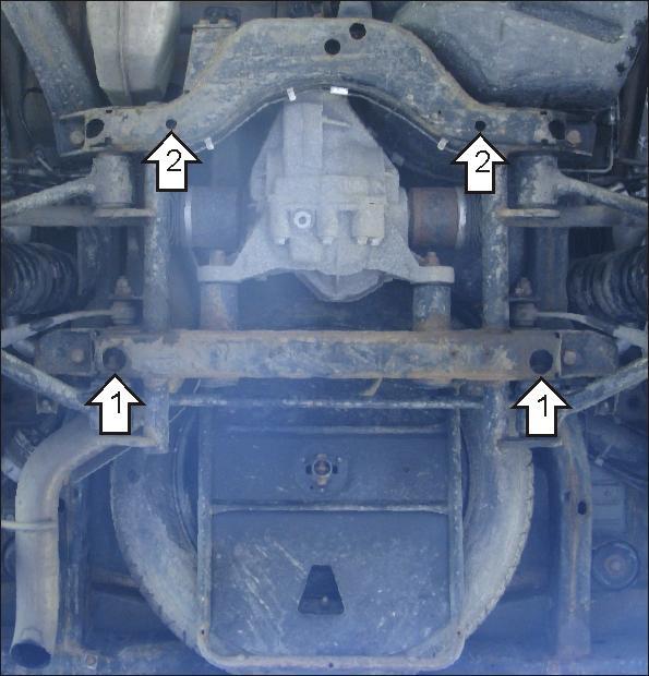 Защита стальная Мотодор (Задний дифференциал), 3 мм, Сталь для Mercedes-benz M-class 1998-2005 арт. 11202