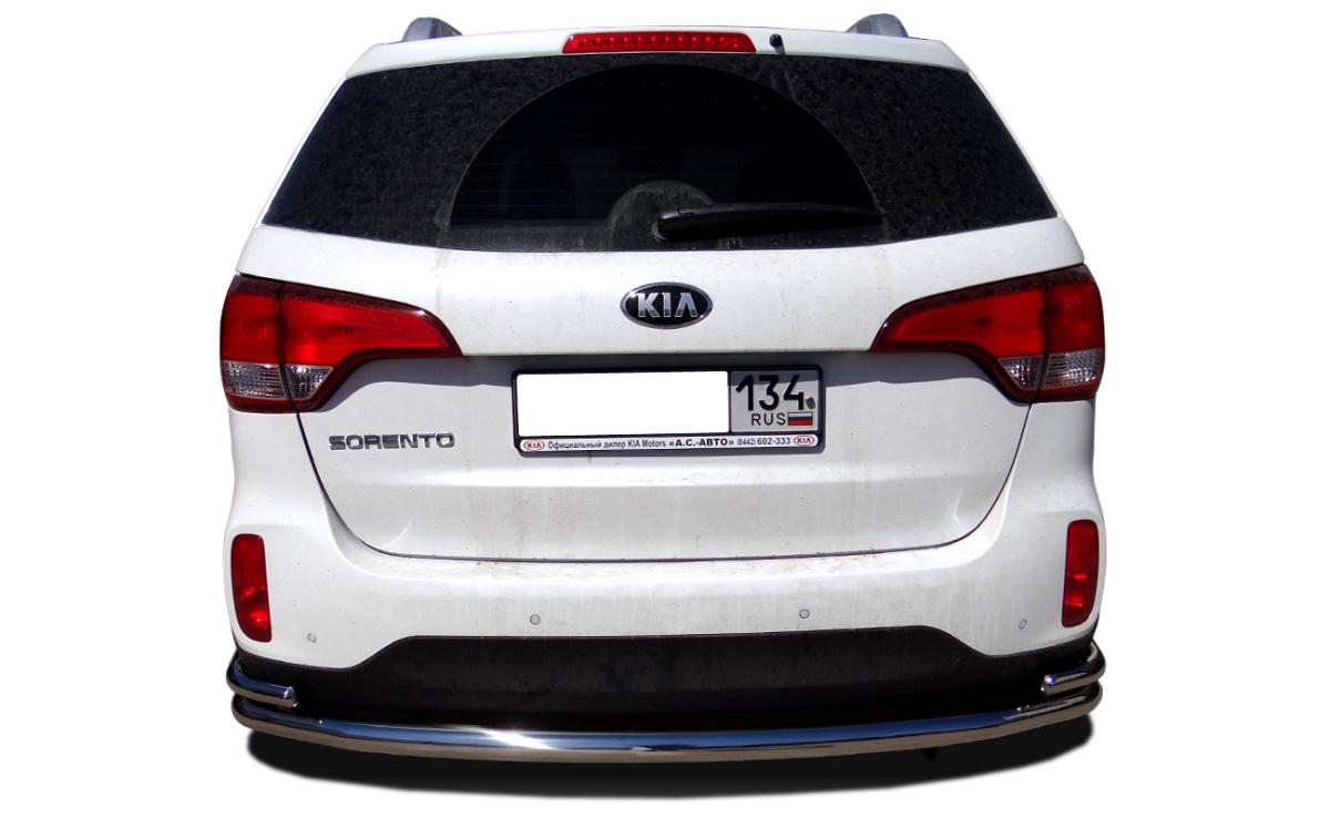 Защита заднего бампера угловая большая для автомобиля KIA Sorento 2013. KSR.13.21, Россия