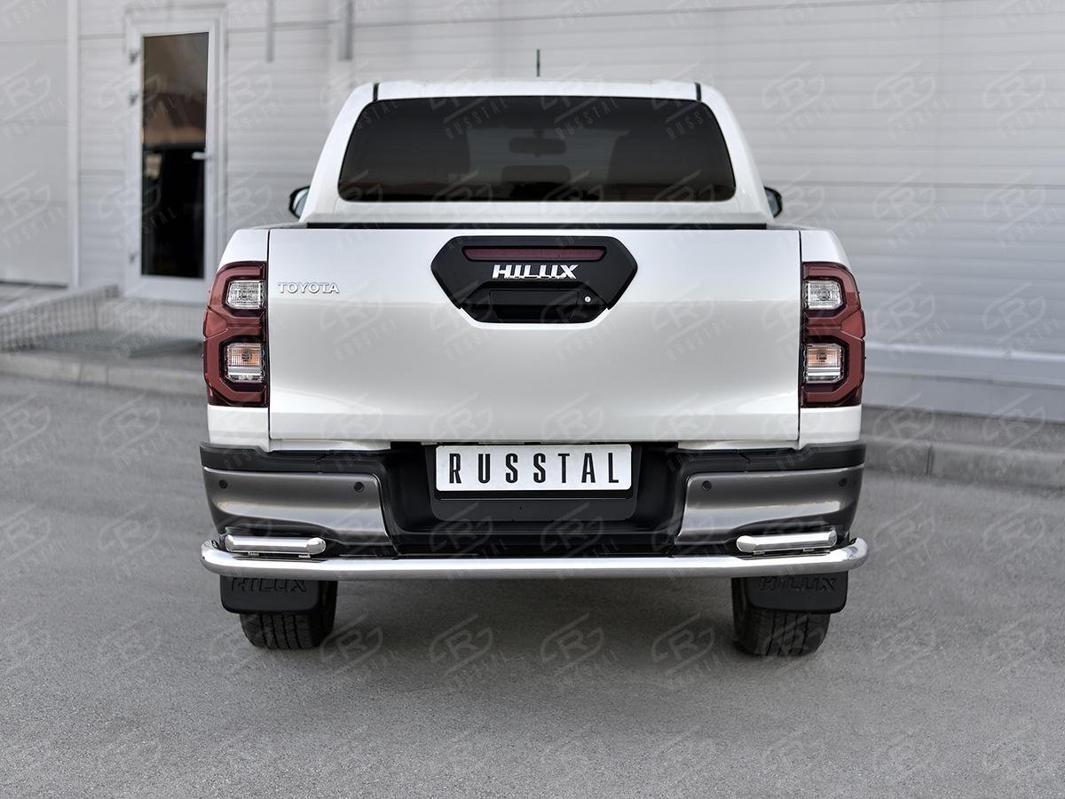 TOYOTA HILUX 2020- Защита заднего бампера d57 секции-d42 уголки THZ-003503