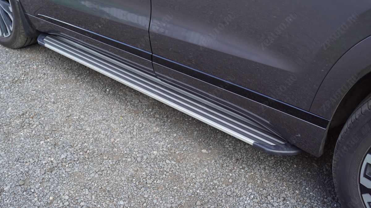 Пороги алюминиевые "Slim Line Silver" 1820 мм Jaecoo J8 2.0L 4WD 2024 арт. JAECOOJ824-07S