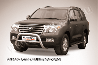 Кенгурятник d76 низкий Toyota Land Cruiser 200 (2007-2012) Black Edition, Slitkoff, арт. TLC2-008BE