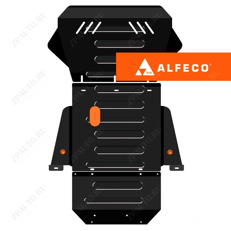 Защита  картера и КПП (3 части) Nissan Terrano I (WD21) 1986-1995 V-2,4; 2,7D; 3,0 , ALFeco, сталь 2мм, арт. ALF1562st