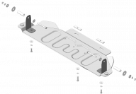 Защита алюминиевая Мотодор (Раздаточная коробка), 5 мм,  Dodge Ram 1500  2024- арт. 32918