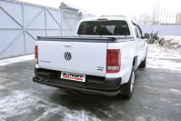 Защита заднего бампера d76 черная Volkswagen Amarok (2016-2023) , Slitkoff, арт. VWAM16-006B