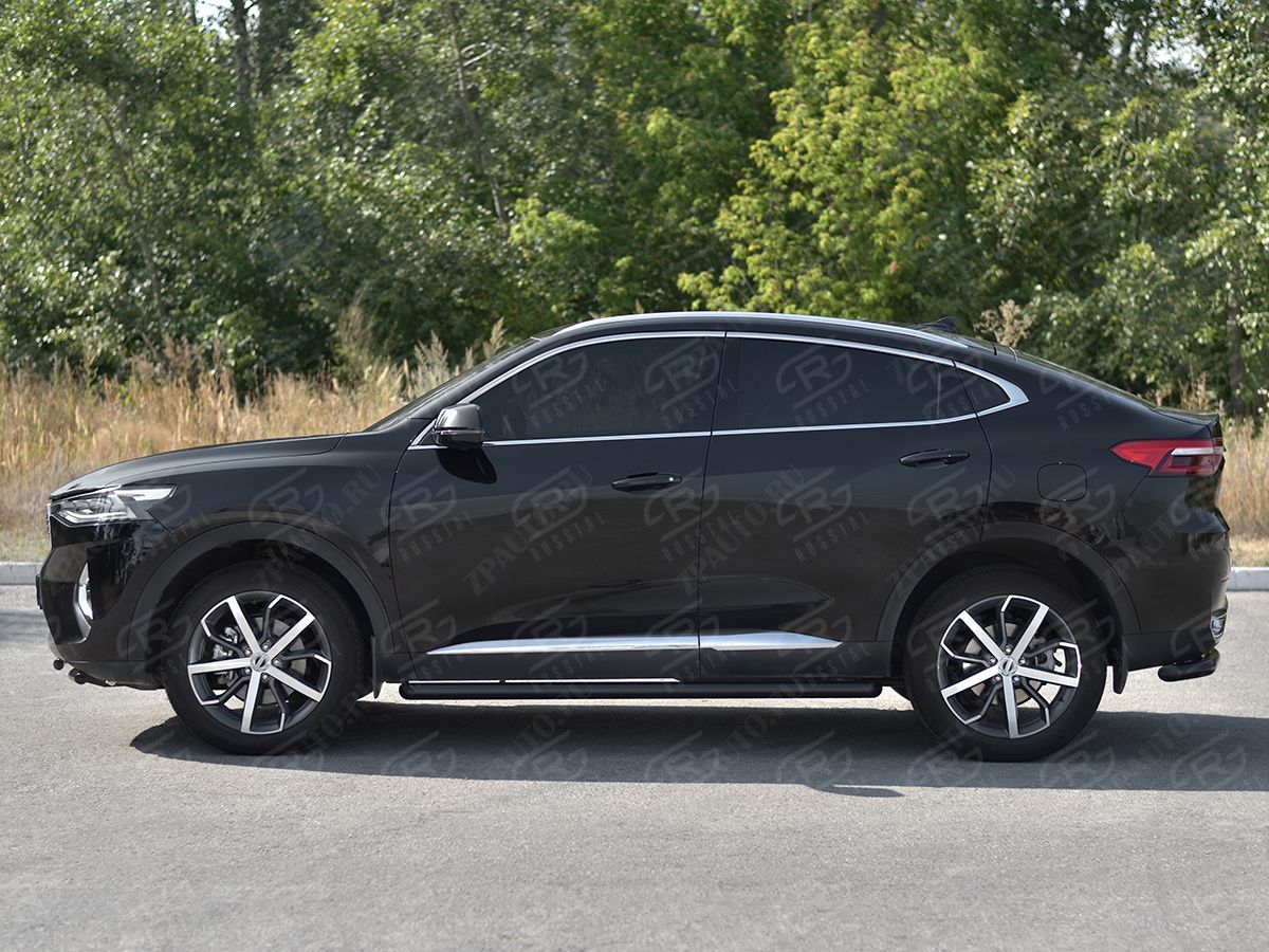 HAVAL F7X 4WD 2022- Пороги труба d57 (вариант 1) black HF7XT-0040051CH