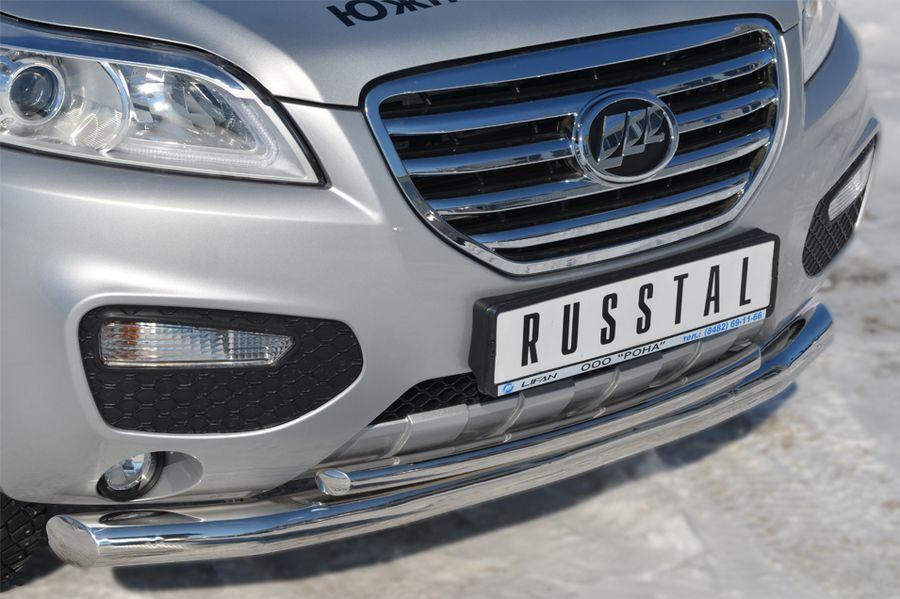 Защита переднего бампера d76/42 для Lifan X60, Slitkoff LFZ-001238
