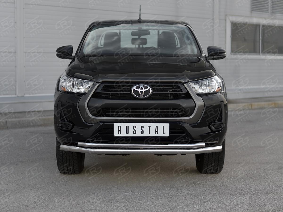 TOYOTA HILUX 2020- Защита переднего бампера d57 секции-d42 секции THZ-003494