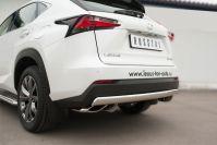Защита заднего бампера d75х42 для Lexus NX 200t 2014 F Sport, Slitkoff LNXZ-002143