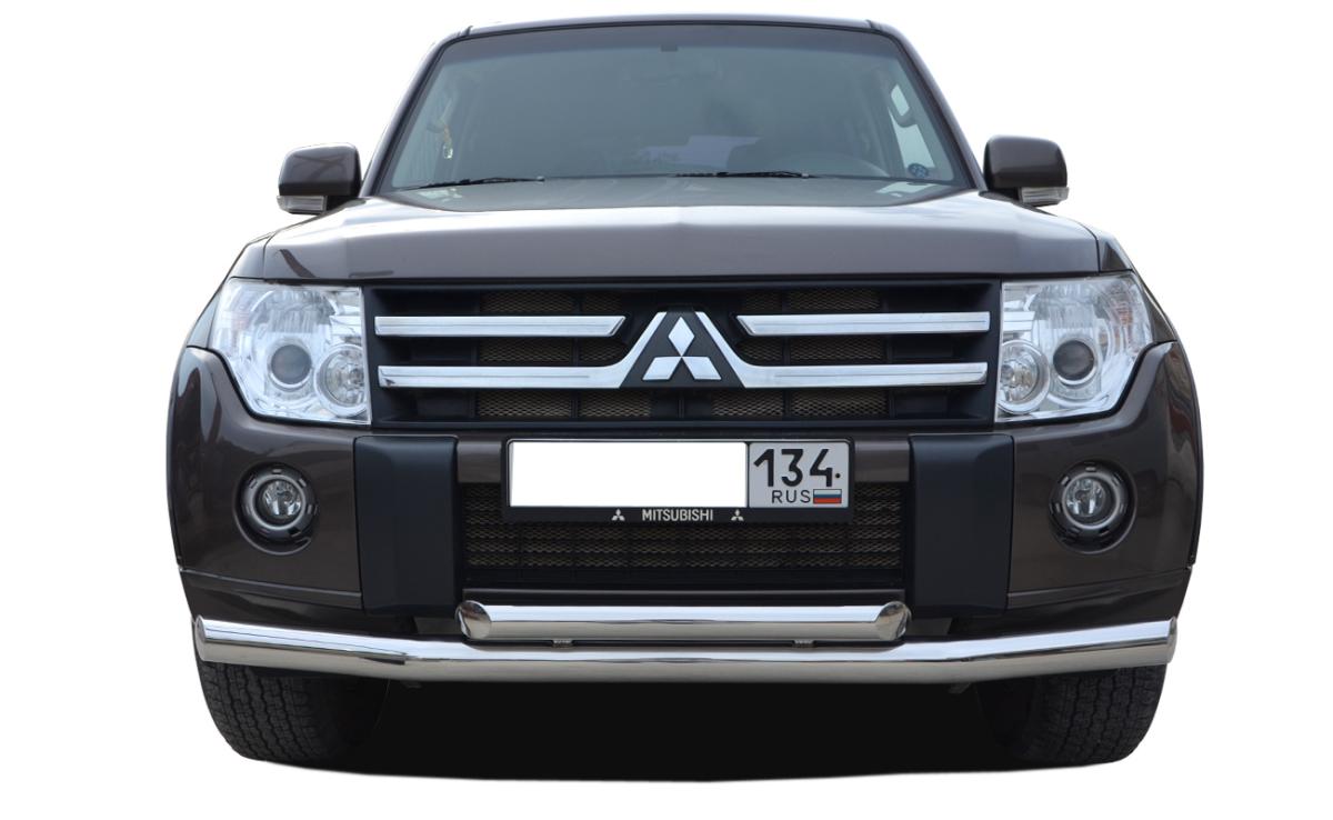 Защита переднего бампера двойная для автомобиля MITSUBISHI Pajero4 2006-2017. MSP4.06.03, Россия