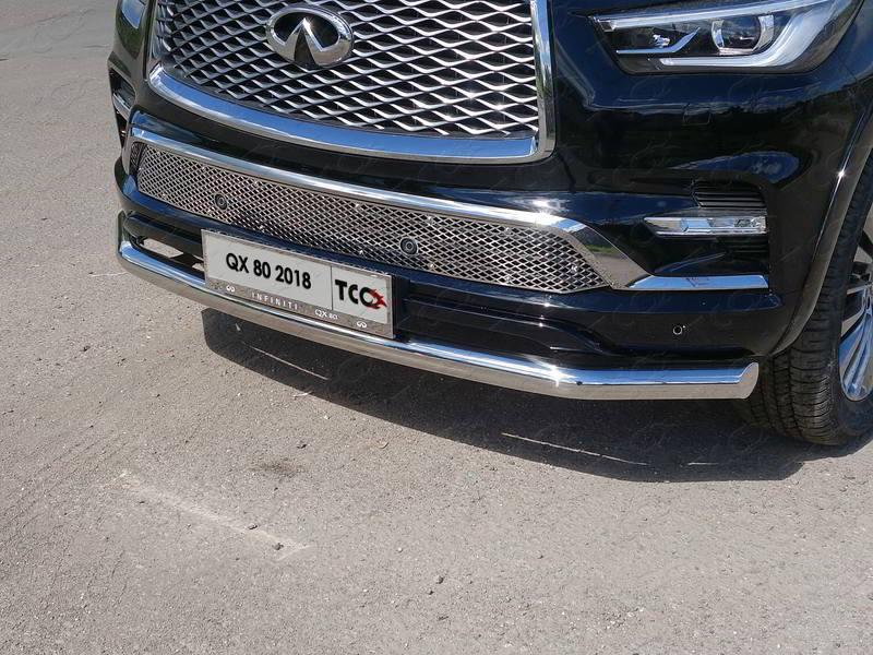 Решетка радиатора (лист) (без круизконтроля) для автомобиля Infiniti QX 80 2018-, TCC Тюнинг INFQX8018-06