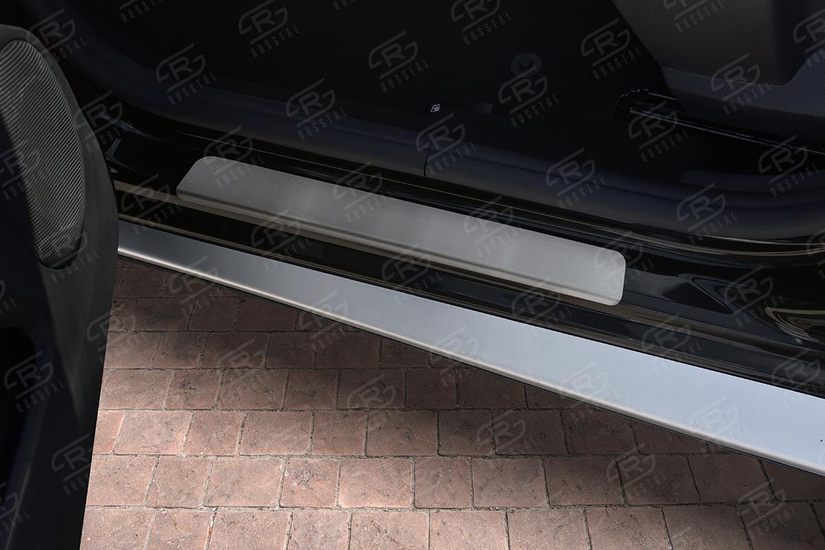 Накладки на пороги RUSSTAL (нерж., шлиф) NISTR14-02 для NISSAN TERRANO 2014-