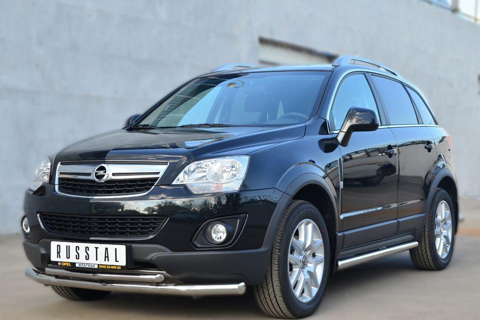 Защита переднего бампера d57/42 для Opel Antara 2012, Slitkoff OAZ-001366