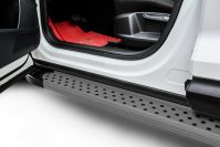Пороги алюминиевые "Standart Grafit" 1700 графитовые Hyundai TUCSON Turbo (2018-2021) , Slitkoff, арт. AL-HT18Т015