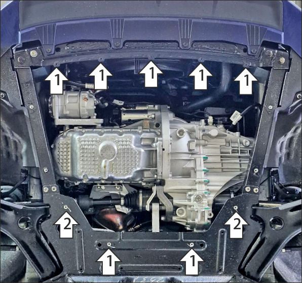 Защита АвтоСтандарт (Двигатель, Коробка переключения передач), 1,5 мм,  Lada Vesta Cross  2017-2022 арт. 52106