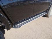 Пороги алюминиевые "Slim Line Silver" 1820 мм для автомобиля Mitsubishi L200 2015-, TCC Тюнинг MITL20015-30S