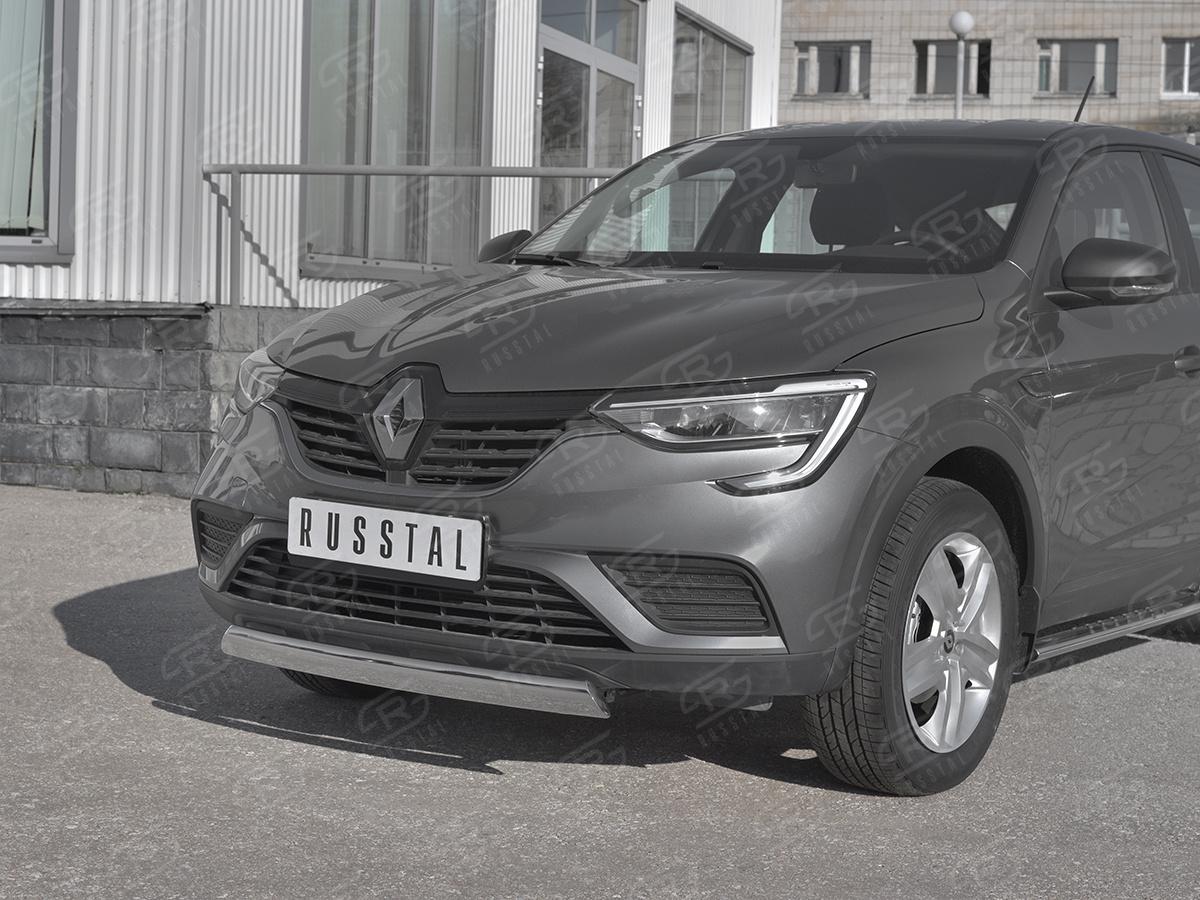Защита переднего бампера d75х42 дуга для автомобиля Renault Arkana арт. RARZ-003315, Slitkoff