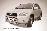 Защита переднего бампера d76+d57 двойная Toyota Rav-4 (2005-2010) Black Edition, Slitkoff, арт. TR4005BE