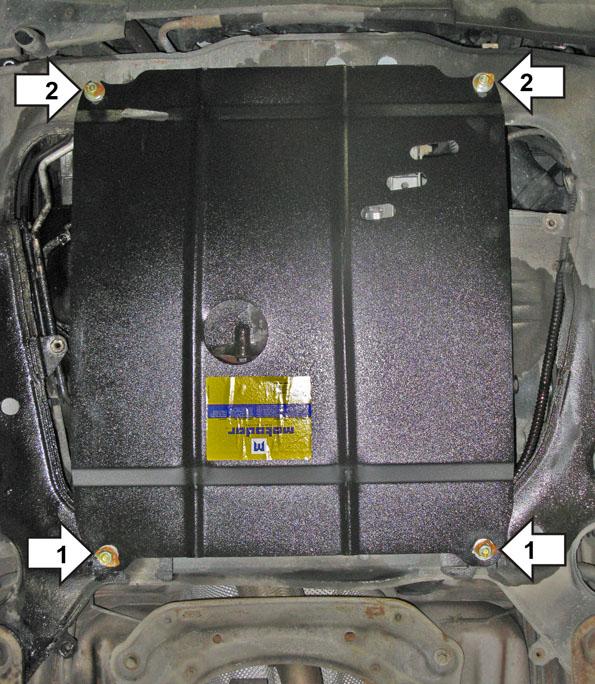 Защита стальная Мотодор (Двигатель, Коробка переключения передач), 2 мм, Сталь для Volvo S80 1998-2006 арт. 02607