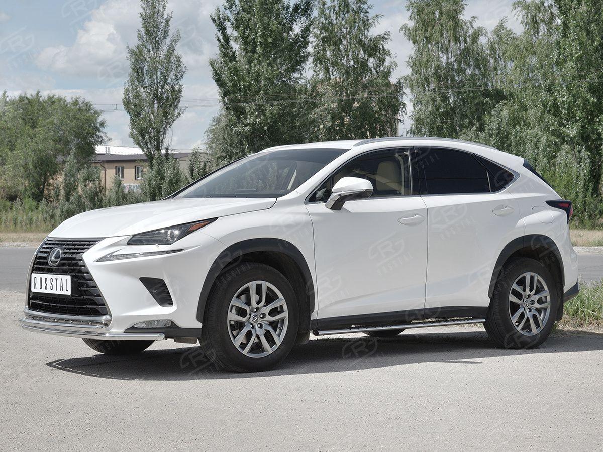 Защита переднего бампера d42/42 на Lexus NX 2017, Slitkoff LNX3Z-002935