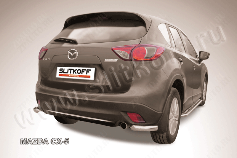 Уголки d57 Mazda CX-5 (2011-2017) Black Edition, Slitkoff, арт. MZCX5-008BE