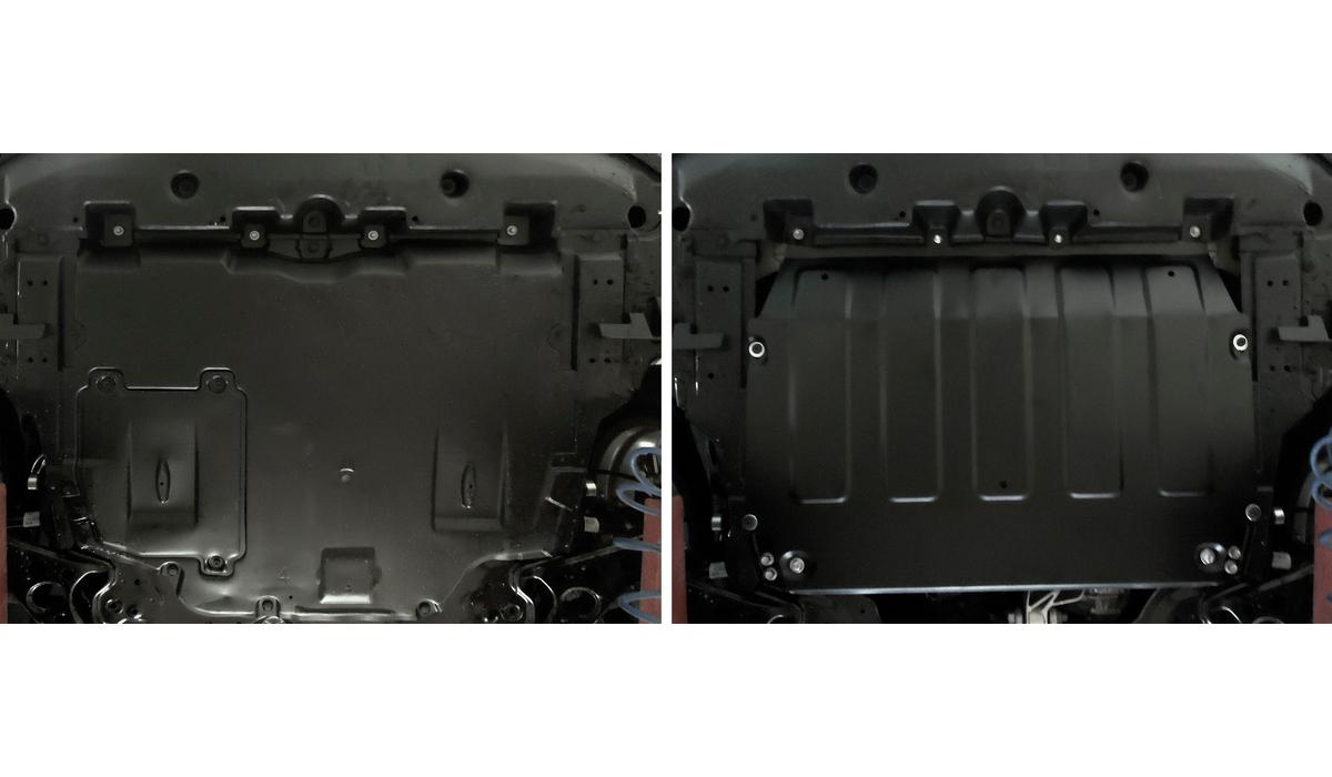 Защита картера и КПП АвтоБроня для Toyota C-HR (V - 1.2T; 1.8 Hybrid; 2.0) FWD 2018-н.в., штампованная, сталь 1.8 мм, с крепежом, 111.09524.1