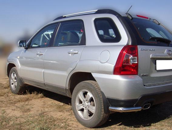 Защита заднего бампера "уголки" d-60 для KIA Sorento I 2006-2009, Технотек KST_4