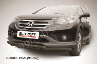 Защита переднего бампера d57+d57 двойная черная Honda CR-V 2L (2011-2015) , Slitkoff, арт. HCRV13-003B
