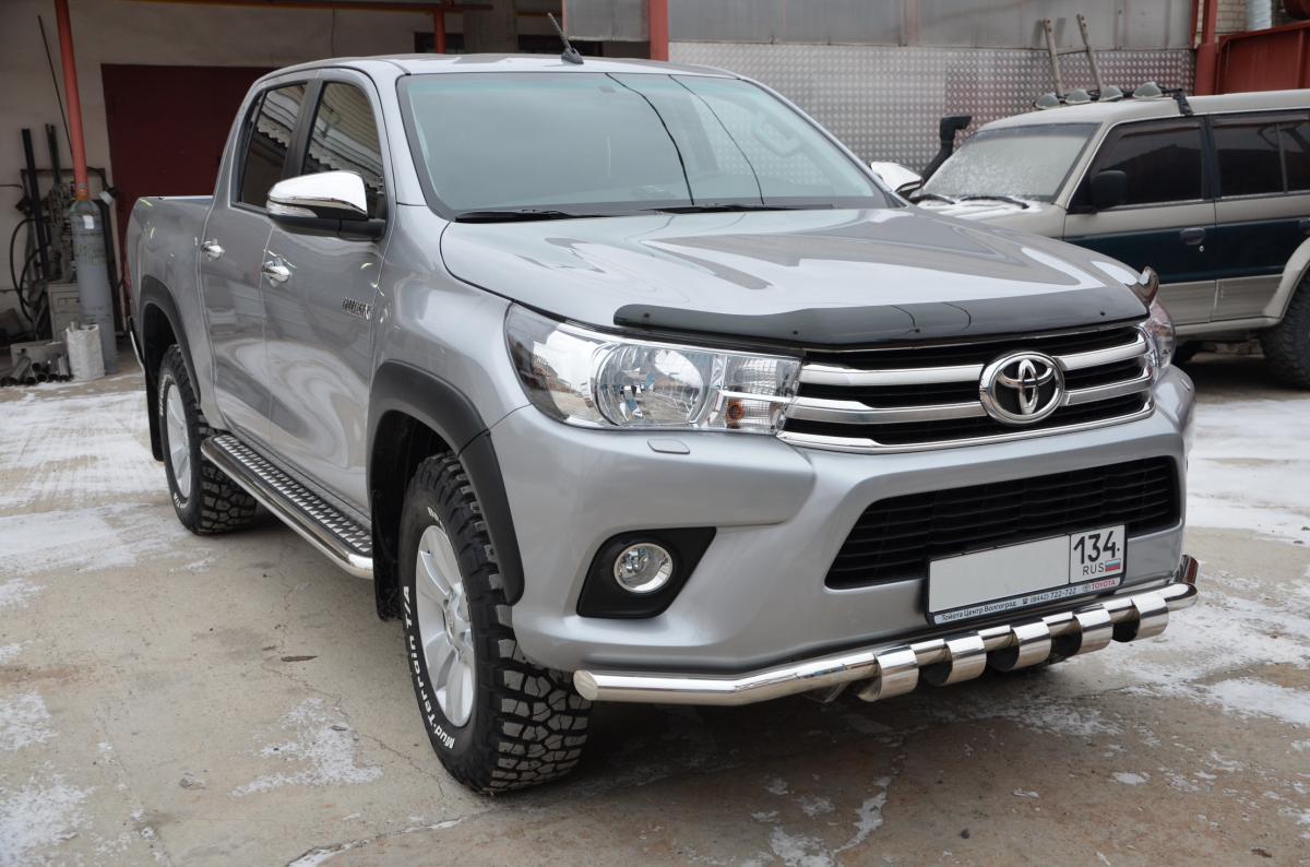 Защита переднего бампера волна (G) для автомобиля TOYOTA Hilux  2015. THL.15.05-1, Россия