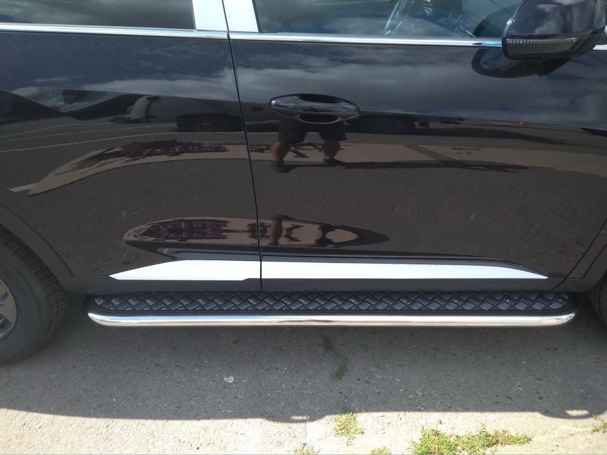 Пороги с накладным листом для автомобиля Haval F 7 2019. GWF7.19.41, Россия