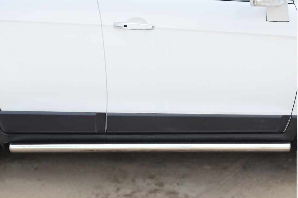 Пороги труба d63 вариант 3 для Chevrolet Captiva 2013, Руссталь CAPT-001747