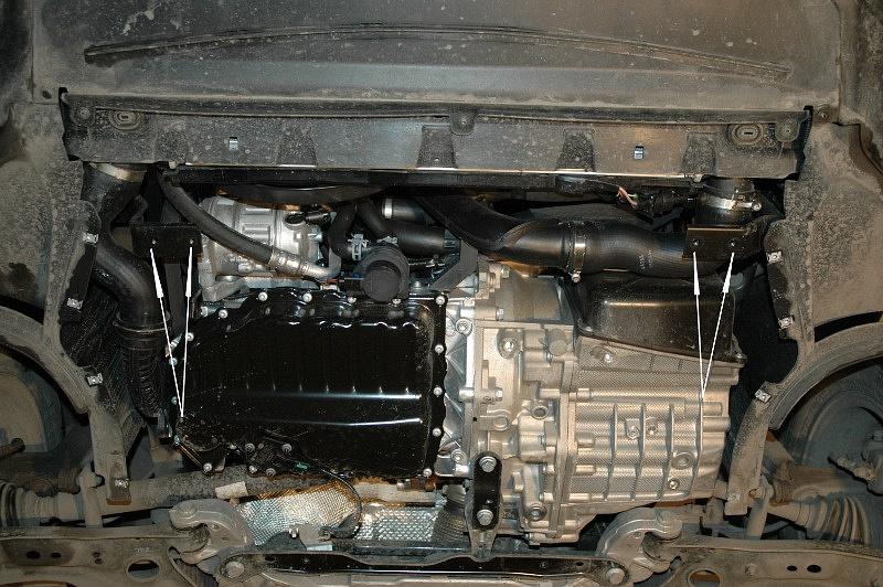 Стальная защита картера и КПП на Volkswagen Scirocco (без Webasto), сталь 2 мм, Sheriff (Шериф) 26.2149